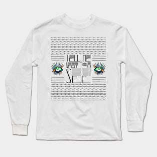 Patchwork Eye Tell Me What You See Line Art Long Sleeve T-Shirt